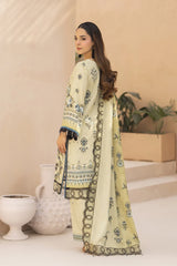 WearJora-3PC KARANDI PRINTED EMBROIDERED SHIRT WITH KARANDI PRINTED EMB SHAWL & PRINTED TROUSER-W.J-0127