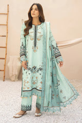 WearJora-3PC KARANDI PRINTED EMBROIDERED SHIRT WITH KARANDI PRINTED EMB SHAWL & PRINTED TROUSER-W.J-0131