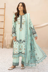WearJora-3PC KARANDI PRINTED EMBROIDERED SHIRT WITH KARANDI PRINTED EMB SHAWL & PRINTED TROUSER-W.J-0131
