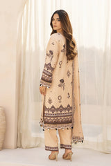 WearJora-3PC KARANDI PRINTED EMBROIDERED SHIRT WITH KARANDI PRINTED EMB SHAWL & PRINTED TROUSER-W.J-0132