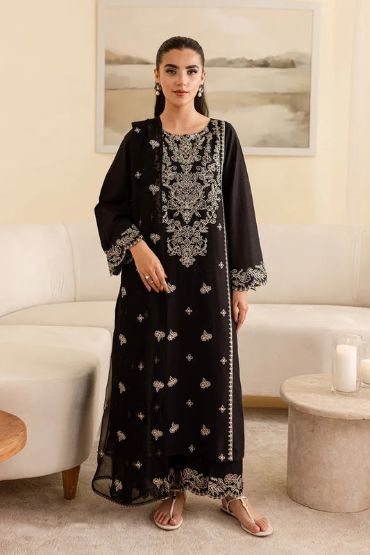 BATIK-3PC DHANAK EMBROIDERED SHIRT WITH CHIFFON EMBROIDERED DUPATTA & EMB TROUSER-WJ-1929