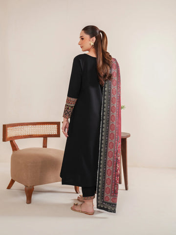 GARNET-3PC LAWN EMBROIDERED SHIRT WITH MONARK PRINT DUPATTA AND EMB TROUSER-W.J-1613