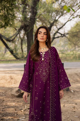 BATIK-3PC DHANAK EMBROIDERED SHIRT WITH DHANAK EMBROIDERED SHAWL AND EMB TROUSER-W.J-5068