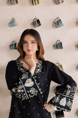 BATIK-2PIECE DHANAK EMBROIDERED SHIRT WITH DHANAK EMB SLEEVES-WJ-15010