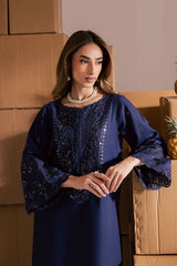 BATIK-2PIECE DHANAK EMBROIDERED SHIRT WITH DHANAK EMB TROUSER-WJ-15037