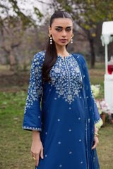 BATIK-3PC DHANAK EMBROIDERED SHIRT WITH CHIFFON EMBROIDERED DUPATTA AND EMB TROUSER-W.J-5105