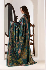 SOBIA NAZIR-3PC DHANAK EMBROIDERED SHIRT WITH WOOL PRINTED SHAWL AND TROUSER-W.J-5276