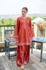URGE-2PIECE DHANAK EMBROIDERED SHIRT WITH DHANAK EMB TROUSER-WJ-15020