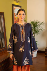 URGE-2PIECE DHANAK EMBROIDERED SHIRT WITH DHANAK EMB TROUSER-WJ-15047