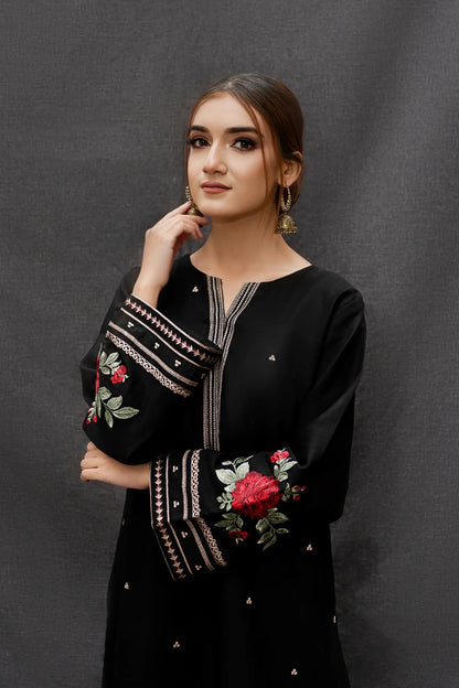 URGE - 3PC LAWN EMBROIDERED SHIRT WITH MONARK PRINT DUPATTA AND TROUSER-W.J-1519