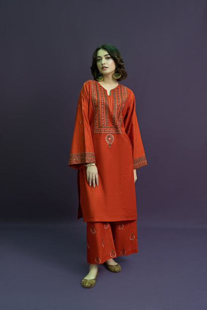 URGE-2PC LAWN EMBROIDRED SHIRT WITH AND EMBROIDRED TROUSER-W.J-1540