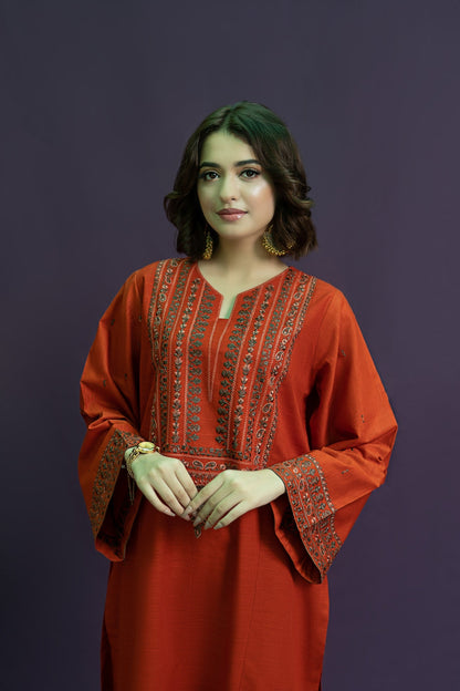 URGE-2PC LAWN EMBROIDRED SHIRT WITH AND EMBROIDRED TROUSER-W.J-1540