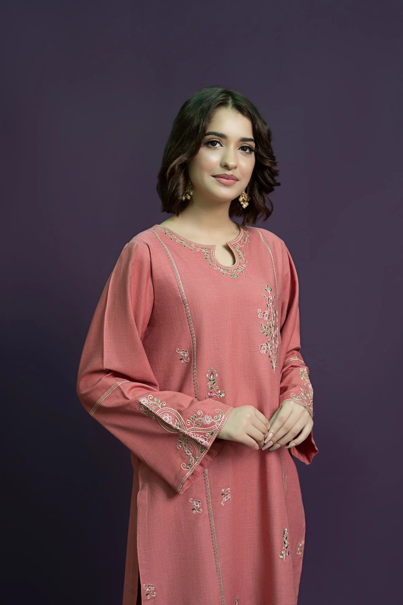 URGE-2PC LAWN EMBROIDRED SHIRT WITH LAWN EMBROIDRED TROUSER-W.J-1573