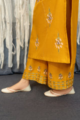 URGE- 3PC DHANAK EMBROIDERED SHIRT WITH WOOL PRINT SHAWL & TROUSER-W.J-1415
