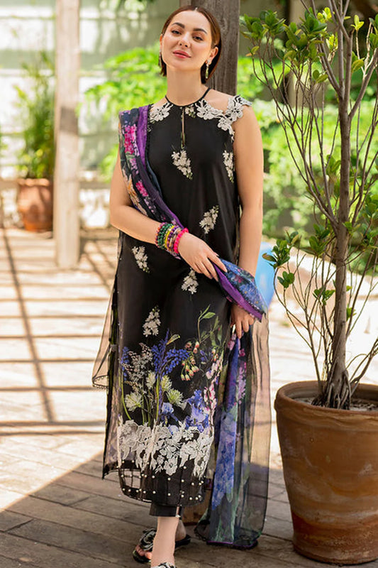ASIFA NABEEL-3PC LAWN PRINT EMBROIDERED SHIRT WITH CHIFFON PRINT DUPATTA AND PRINT TROUSER-W.J-1708
