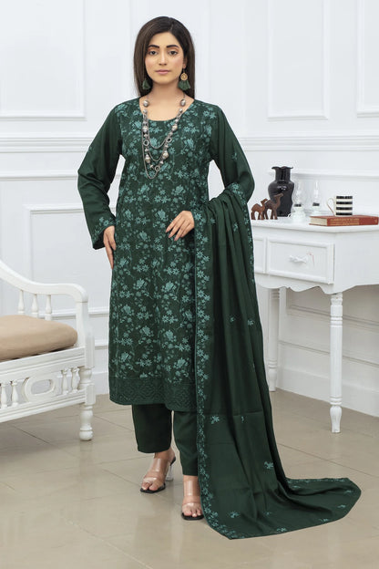 WearJora-3PC VISCOUS EMBROIDRED SHIRT WITH VISCOUS EMBROIDRED SHAWL AND TROUSER-W.J-1257