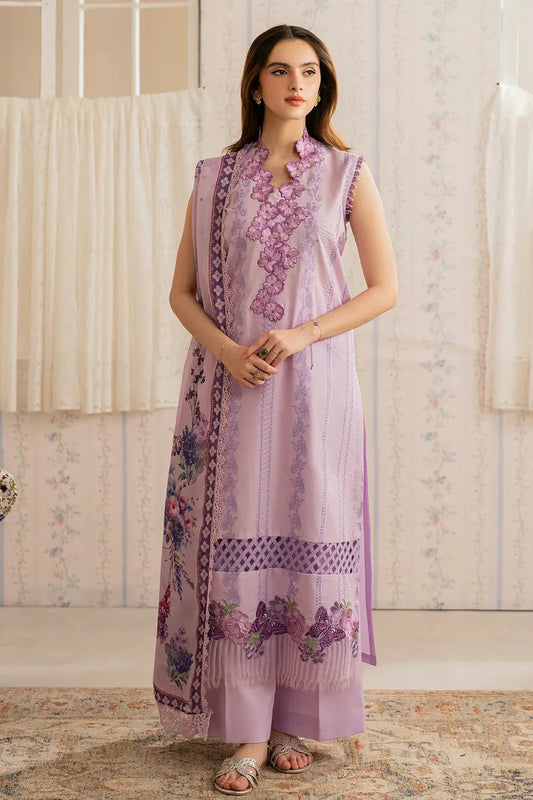 ASIFA NABEEL-3PC LAWN EMBROIDERED SHIRT WITH MONARK PRINTED DUPATTA AND TROUSER-W.J-1716