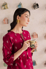 BATIK-2PIECE DHANAK EMBROIDERED SHIRT WITH DHANAK EMB SLEEVES-WJ-15009