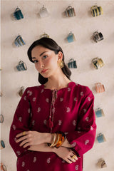 BATIK-2PIECE DHANAK EMBROIDERED SHIRT WITH DHANAK EMB SLEEVES-WJ-15009
