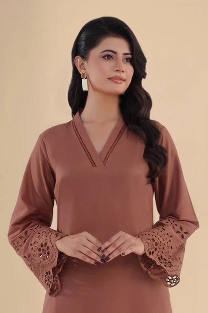 SAPPHIRE-3PC DHANAK EMBROIDERED SHIRT WITH KHADDI NET EMB DUPATTA AND TROUSER-W.J-1998