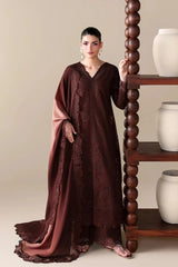 BATIK-3PC DHANAK EMBROIDERED SHIRT WITH WOOL PRINT EMBROIDERED SHAWL AND TROUSER -W.J-5176
