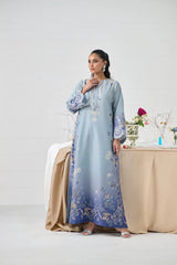 LULUSAR-3PC-SHAMOZE SILK PRINTED SHIRT SILK PRINTED DUPATTA AND SILK TROUSER-W.J-9009
