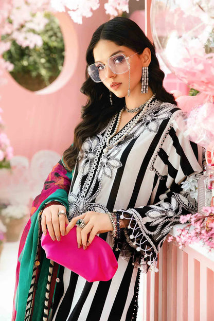 MARIA.B-3PC LAWN EMBROIDERED PRINTED SHIRT WITH CHIFFON PRINT DUPATTA AND PRINT TROUSER-W.J-1702