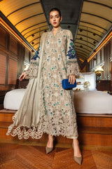 MARIA.B-3PC KHADDAR LASERWORK EMBROIDERED SHIRT WITH COURTRAI PRINTED SHAWL AND TROUSER-W.J-5192