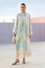 MARIA B-3PC LAWN MULTIPLE SHADES CHIKAN EMBROIDERED SHIRT WITH SELF JACQUARD EMBROIDERED DUPATTA AND EMB TROUSER-W.J-4836