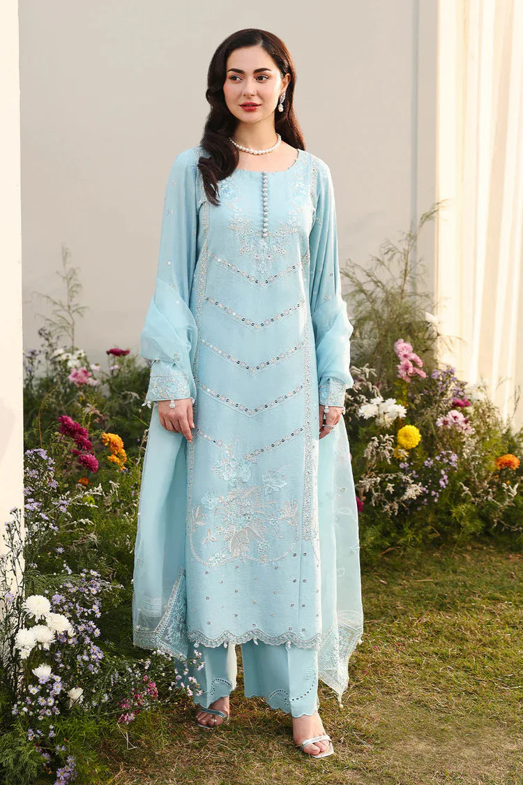 ASIM JOFA- 3PC LAWN EMBROIDERED SHIRT WITH ORGANZA EMBROIDERED DUPATTA AND TROUSER-W.J-4807