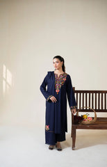 AISLING-3PC DHANAK EMBROIDERED SHIRT WITH DHANAK EMBROIDERED SHAWL AND TROUSER-W.J-5048