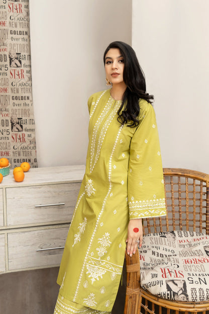 URGE- 3PC LAWN EMBROIDERED SHIRT WITH MONARK PRINTED DUPATTA AND EMB TROUSER-W.J-1488