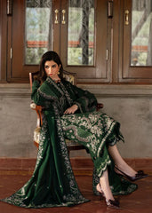 SAPPHIRE-3PC DHANAK EMBROIDERED SHIRT WITH DHANAK EMBROIDERED SHAWL AND EMB TROUSER-W.J-5044