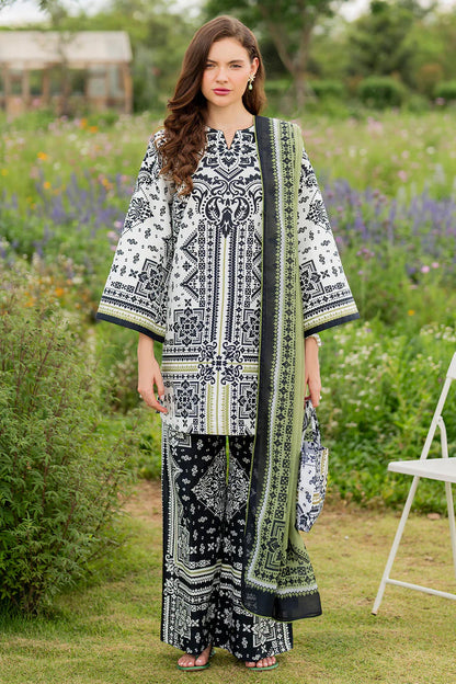 JAZMIN-3PC KHADDAR PRINTED SHIRT WITH KHADDAR PRINTED DUPATTA AND PRINTED TROUSER-W.J-1968