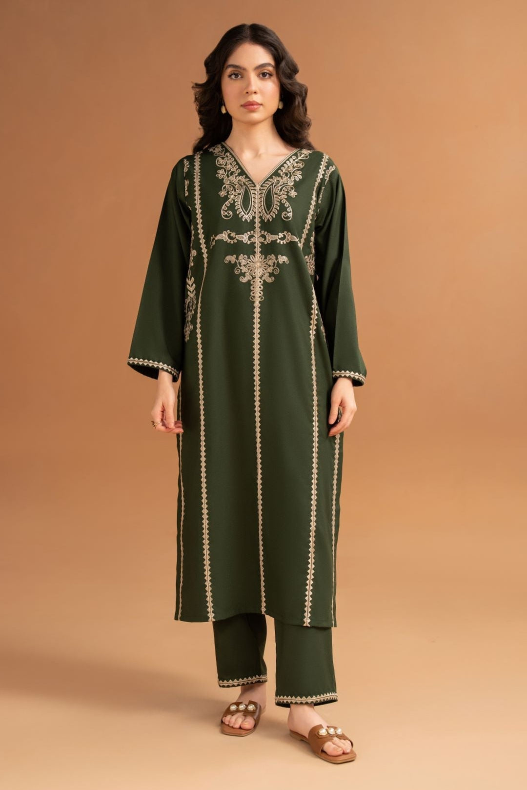 LAZULI-2PC LAWN EMBROIDRED SHIRT WITH LAWN EMBROIDRED TROUSR-W.J-1518