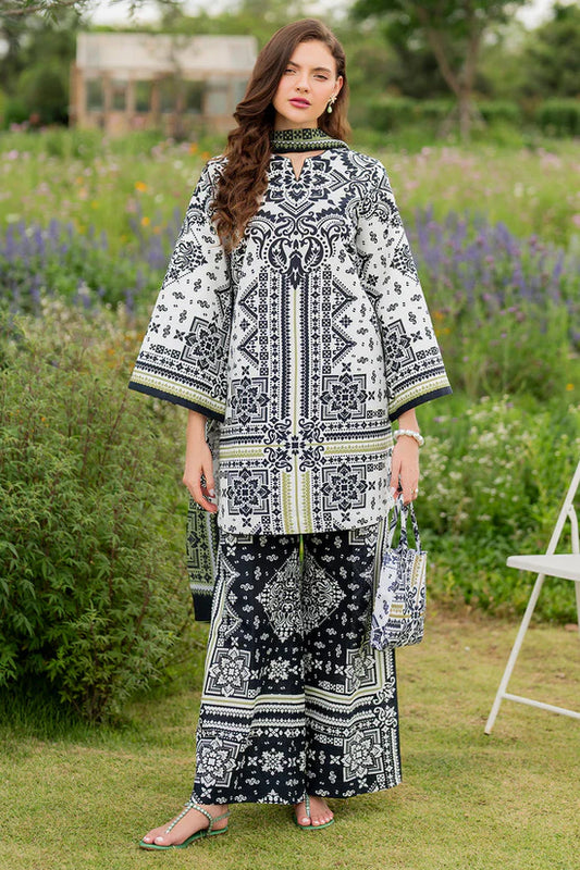 JAZMIN-3PC KHADDAR PRINTED SHIRT WITH KHADDAR PRINTED DUPATTA AND PRINTED TROUSER-W.J-1968