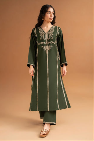 LAZULI-2PC LAWN EMBROIDRED SHIRT WITH LAWN EMBROIDRED TROUSR-W.J-1518