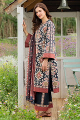 JAZMIN-3PC KHADDAR PRINTED SHIRT WITH KHADDAR PRINTED DUPATTA AND PRINTED TROUSER-W.J-2627