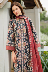 JAZMIN-3PC KHADDAR PRINTED SHIRT WITH KHADDAR PRINTED DUPATTA AND PRINTED TROUSER-W.J-2627