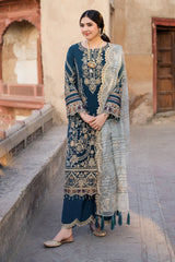 BATIK-3PC DHANAK SEQUINS EMBROIDERED SHIRT WITH KHADDI NET EMBROIDERED DUPATTA AND EMB TROUSER-W.J-5120