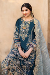 BATIK-3PC DHANAK SEQUINS EMBROIDERED SHIRT WITH KHADDI NET EMBROIDERED DUPATTA AND EMB TROUSER-W.J-5120