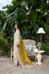 ANEELAS-3PC KARANDI EMBROIDERED SHIRT WITH KARANDI EMBROIDERED SHAWL AND KARANDI TROUSER-W.J-5293