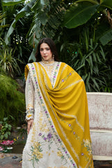 ANEELAS-3PC KARANDI EMBROIDERED SHIRT WITH KARANDI EMBROIDERED SHAWL AND KARANDI TROUSER-W.J-5293
