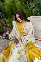 ANEELAS-3PC KARANDI EMBROIDERED SHIRT WITH KARANDI EMBROIDERED SHAWL AND KARANDI TROUSER-W.J-5293