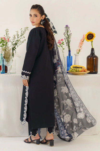 URGE - 3PC DHANAK EMBROIDERED SHIRT WITH WOOL PRINTED SHAWL AND TROUSER-W.J-1010