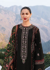 HUSSAIN REHAR-3PC DHANAK EMBROIDERED SHIRT WITH COURTRAI PRINTED SHAWL AND TROUSER-W.J-4261
