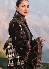 HUSSAIN REHAR-3PC KARANDI EMBROIDERED SHIRT WITH WOOL PRINTED SHAWL AND TROUSER-W.J-5140