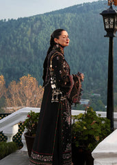 HUSSAIN REHAR-3PC DHANAK EMBROIDERED SHIRT WITH COURTRAI PRINTED SHAWL AND TROUSER-W.J-4261