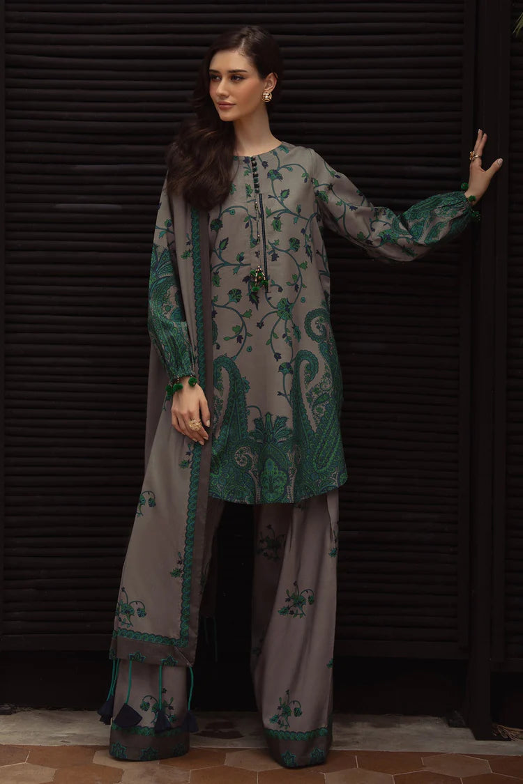 CHARIZMA-3PC KHADDAR PRINTED SHIRT WITH KHADDAR PRINTED DUPATTA AND PRINT TROUSER-W.J-2650