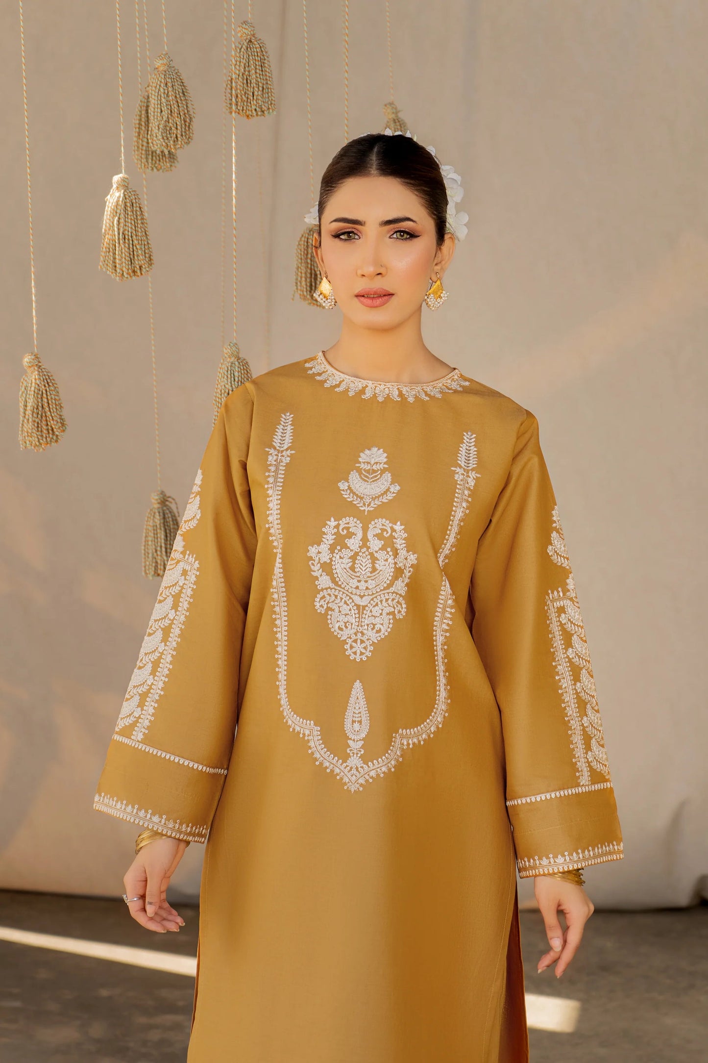 URGE- 2PC LAWN HEAVY EMBROIDERED SHIRT EMBROIDERED SLEEVES AND TROUSER -W.J-1478